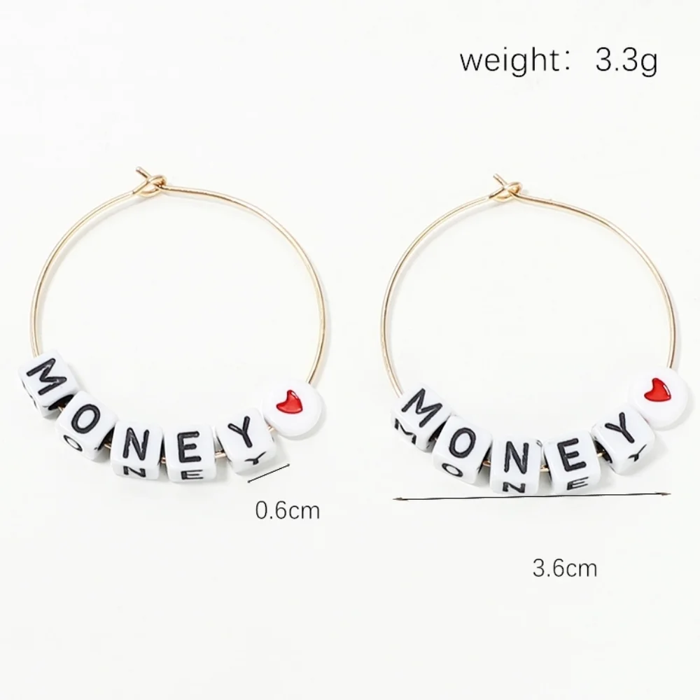 Money Block Hoop Earrings